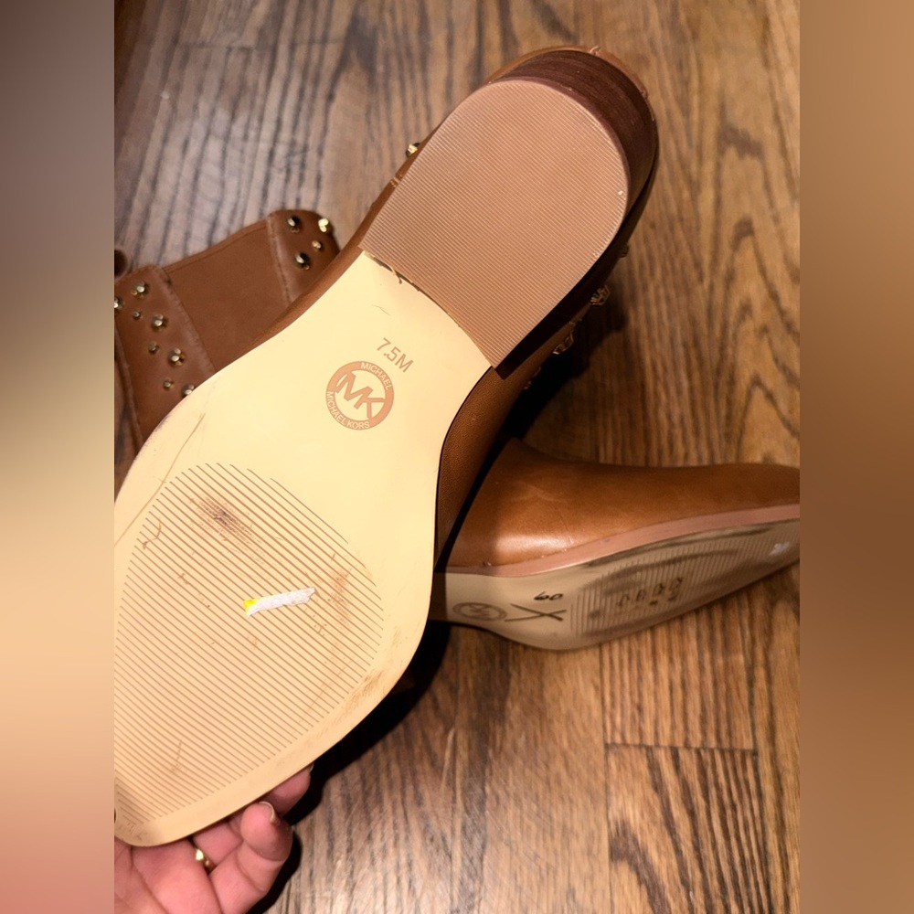 Michael Kors Tan Studded Ankle Boots - Picture 4 of 4